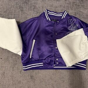 Purple and White Varsity Jacket